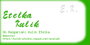 etelka kulik business card